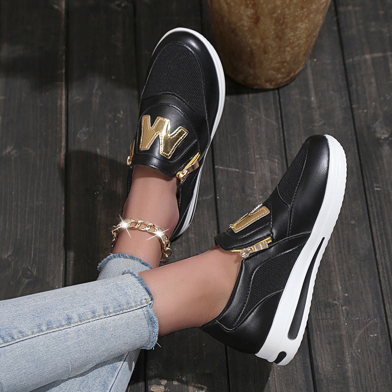 2023-as új, egyszínű, cipzáros alsó tornacipő