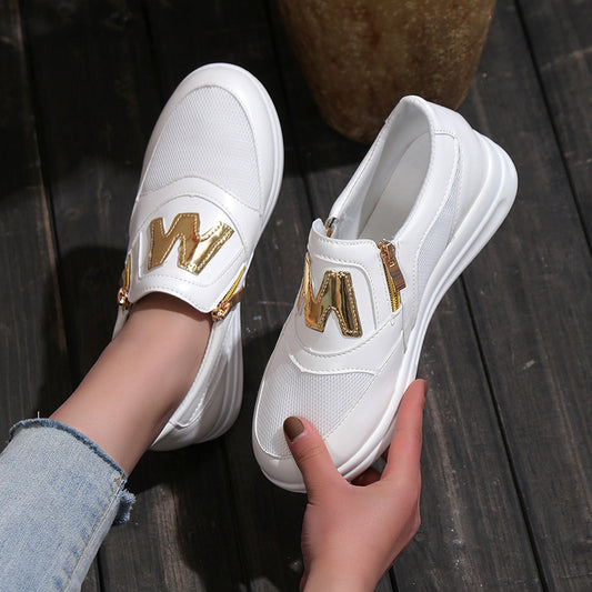 2023-as új, egyszínű, cipzáros alsó tornacipő