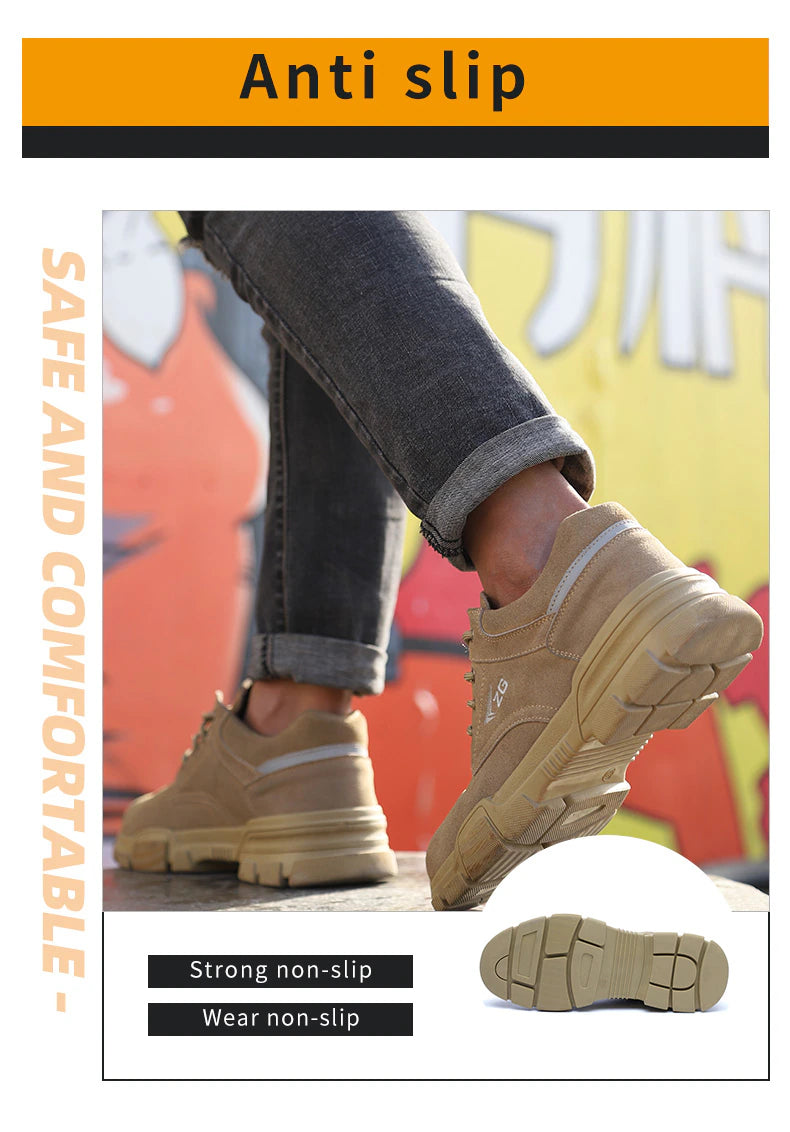 🔥 50% KEDVEZMÉNY KIÁRUSÍTÁS 🔥 - Ortopédiai valódi bőr férfi biztonsági cipő 2023 - Korlátozott készlet!