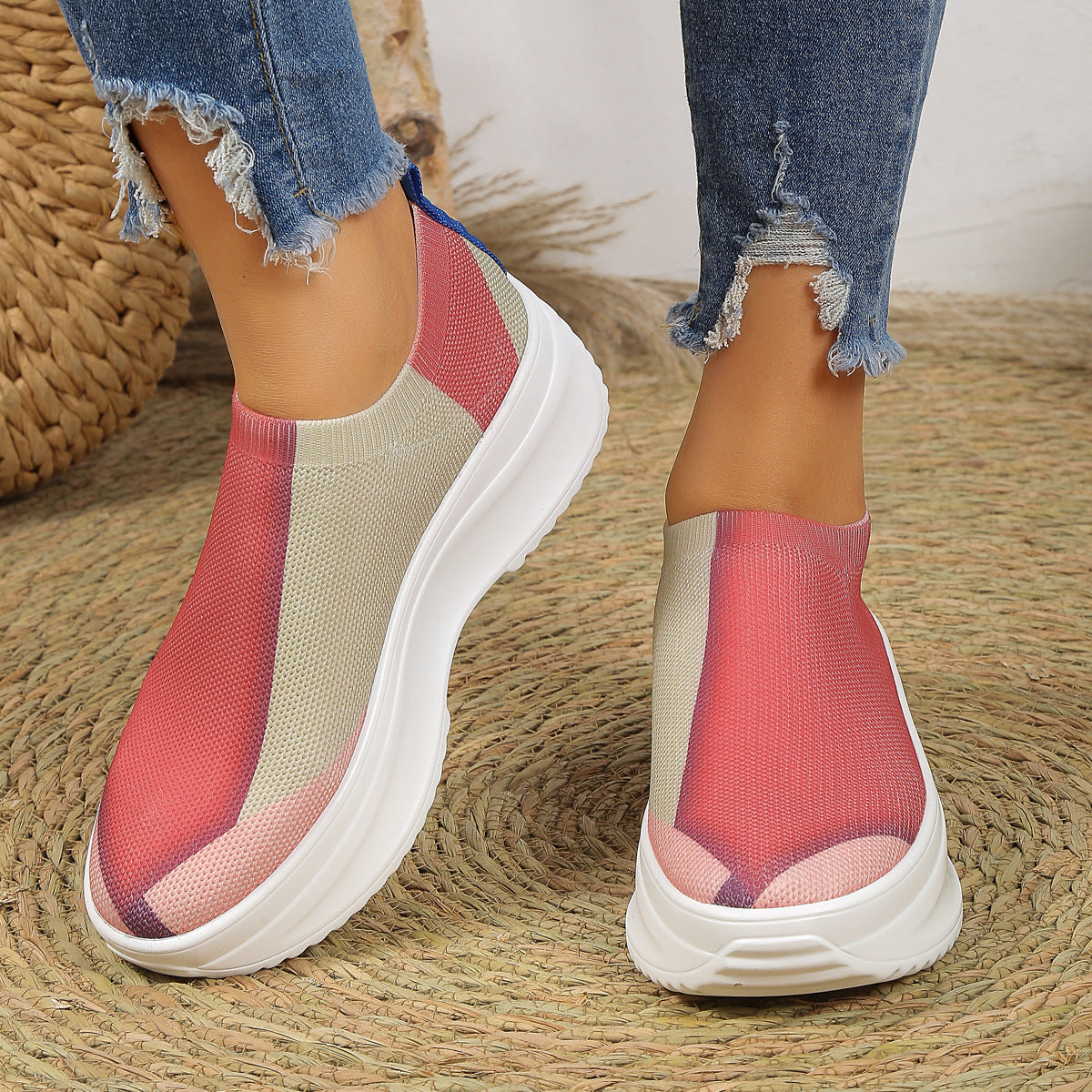 NŐI ORTOPÉD CSIZMÁK NADRÁG hajlítástámogató RAKTÁROK - FASHION COLORBLOCK ZOKNI CIPŐ