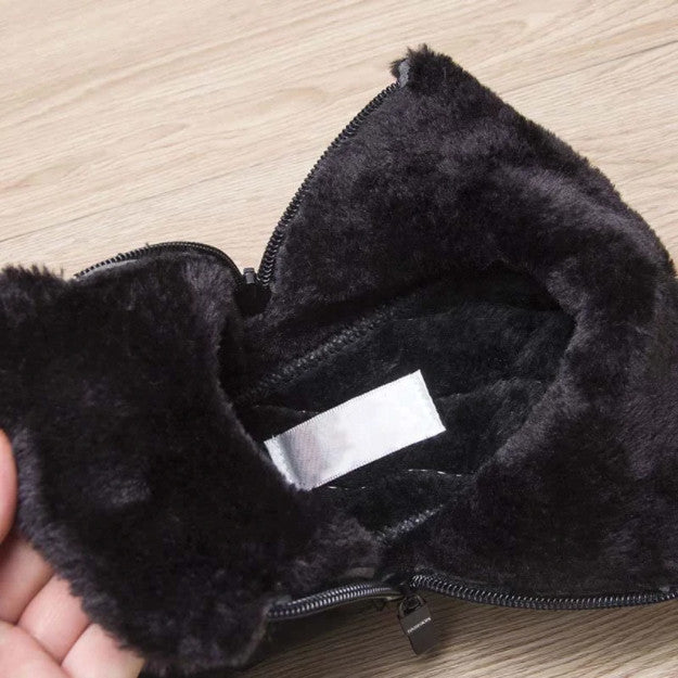 Férfi vízálló, meleg pamut cipzáras hóbokacsizma