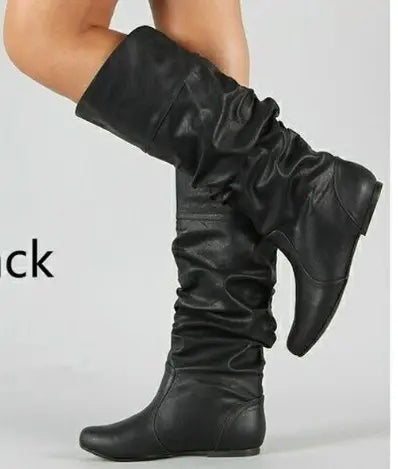 【35-43】 Retro egyszerű, magas hímzett női csizma