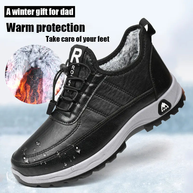 【39-44】 Férfi tornacipő, pamut plüss béléssel, puha talppal, vízálló és csúszásmentes