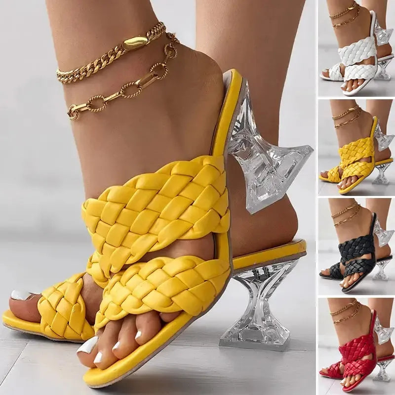 【36-43】 Kristály magas sarkú papucs