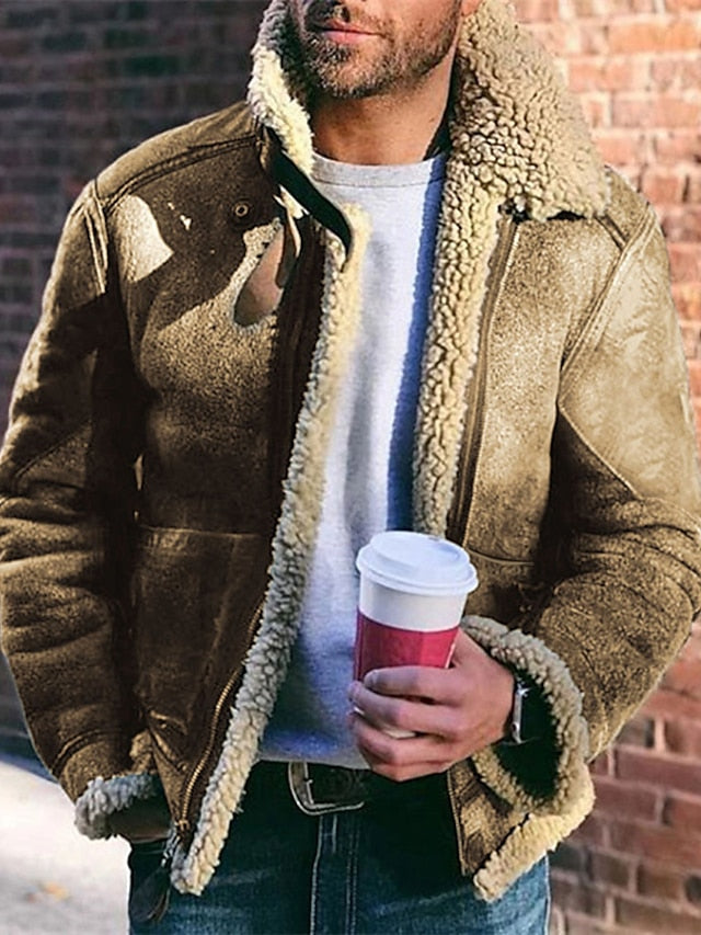 🔥Último dia com 50% de desconto -Jaqueta sherpa masculina de inverno para atividades ao ar livre- Frete grátis