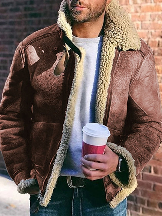 🔥Último dia com 50% de desconto -Jaqueta sherpa masculina de inverno para atividades ao ar livre- Frete grátis