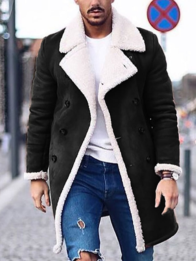 🔥Último dia com 50% de desconto -Casaco de lã masculino jaqueta de inverno Sherpa quente e à prova de vento- Frete grátis