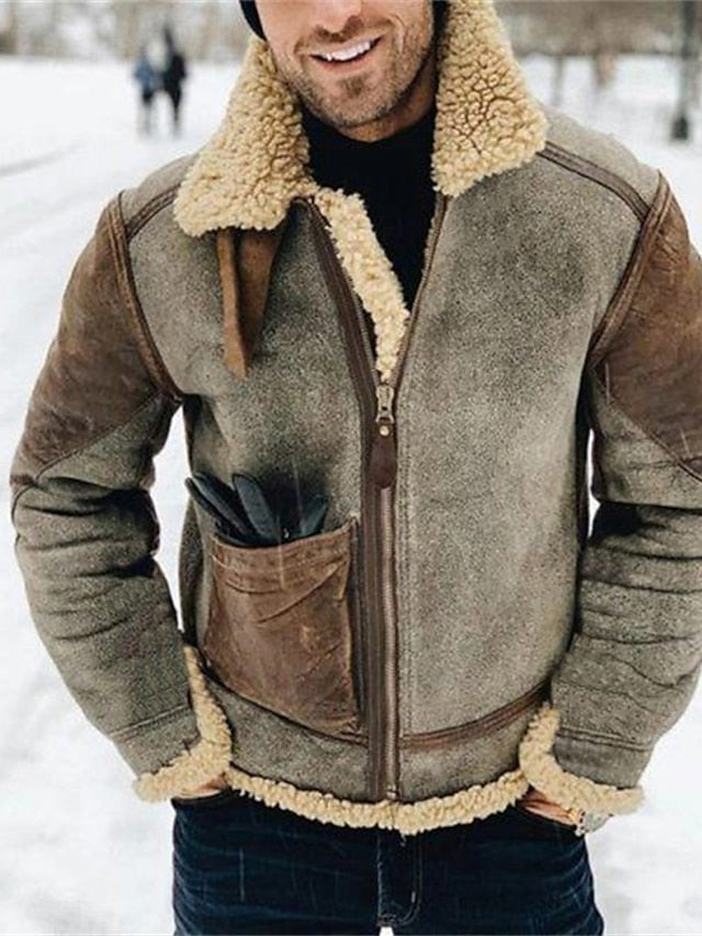 🔥Último dia com 50% de desconto -Jaqueta sherpa masculina de inverno para atividades ao ar livre- Frete grátis